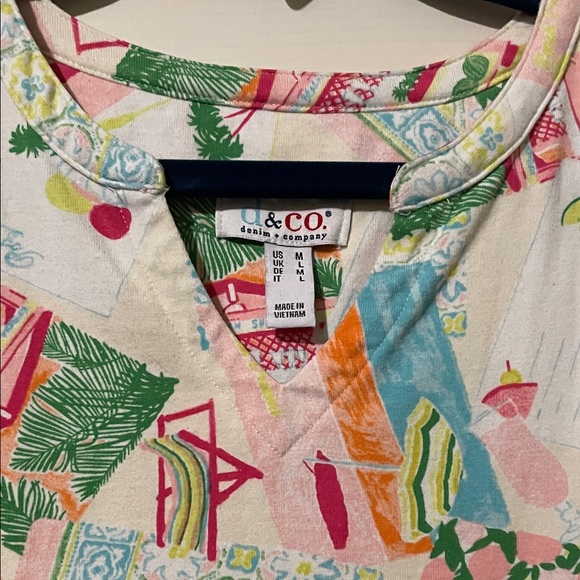 Denim&Co Colorful Patterned Tank Top - Picture 4 of 9